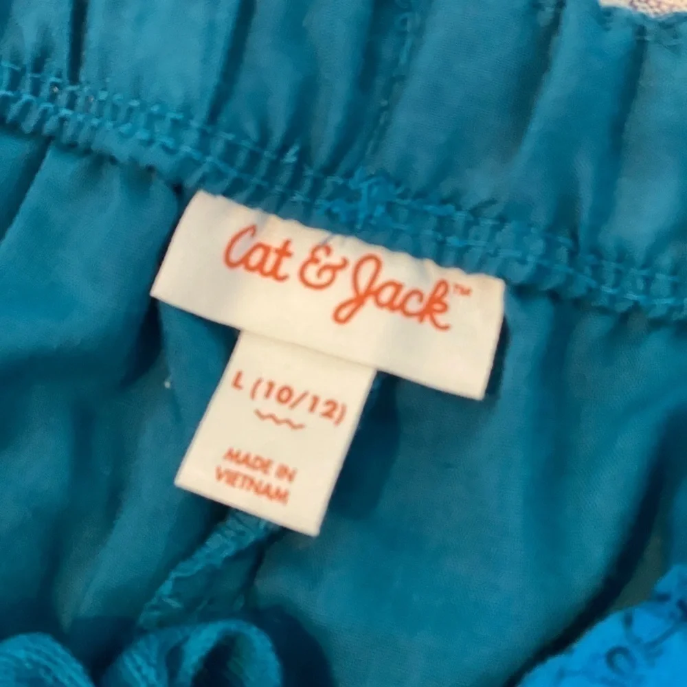 Cat & Jack Eyelet Draw String Shorts Teal​​​​​​​​​